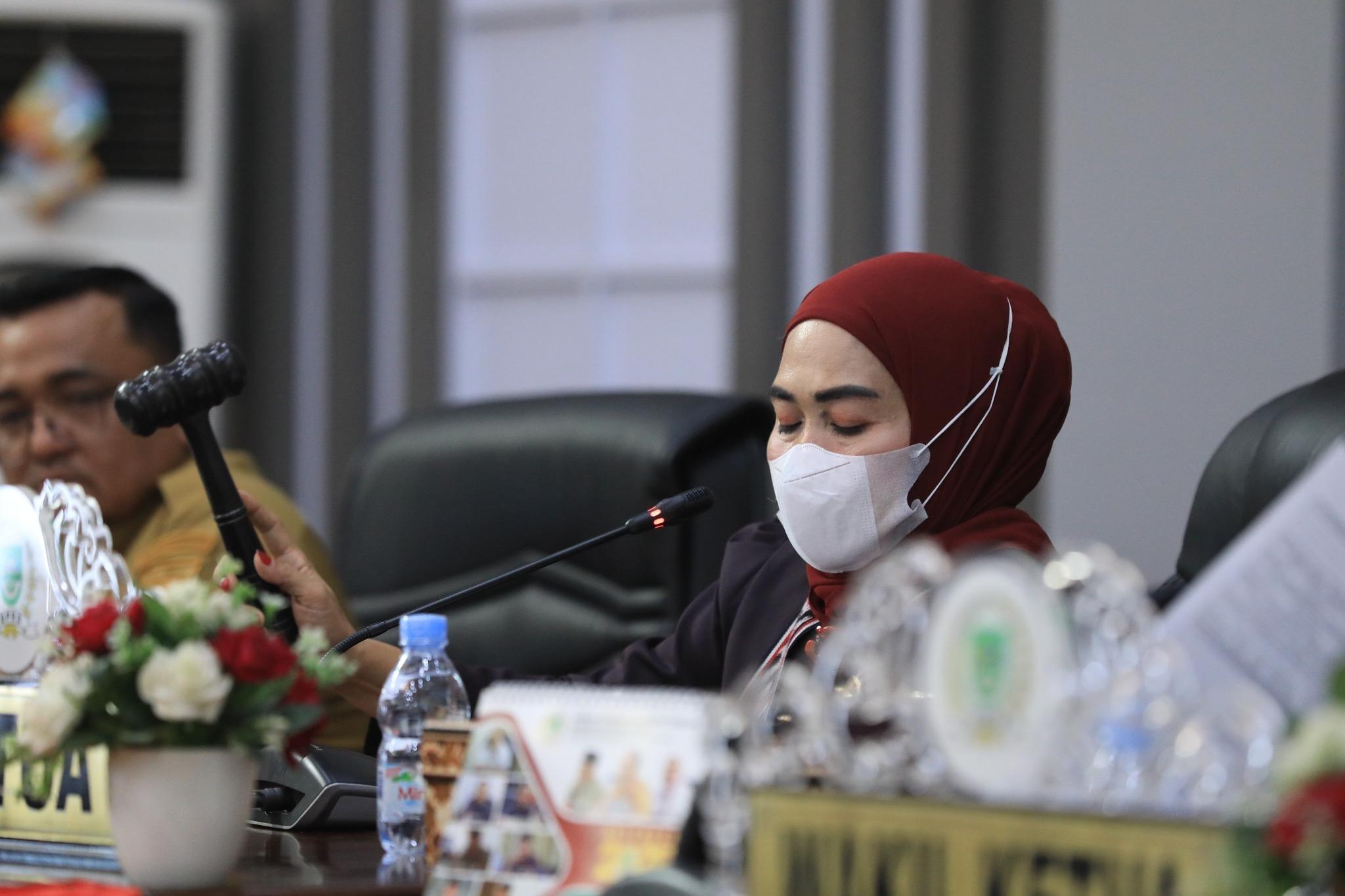 Ketua DPRD Rohul Hj. Sumiartini didampingi Wakil Ketua Moh. Aidi pimpin kegiatan Paripurna