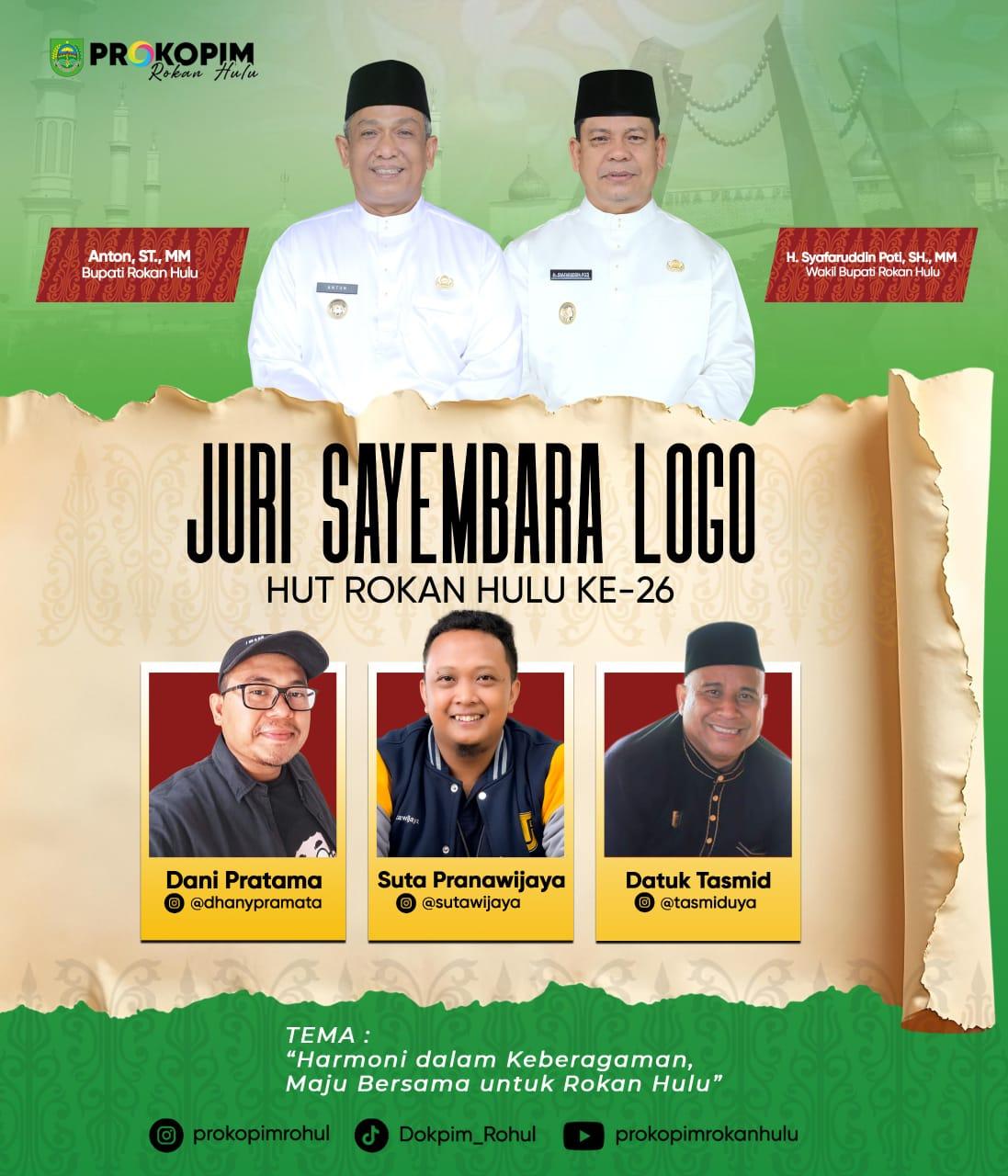 Bupati dan Wakil Bupati Rohul serta para dewan juri lomba desain logo HUT Rohul 26