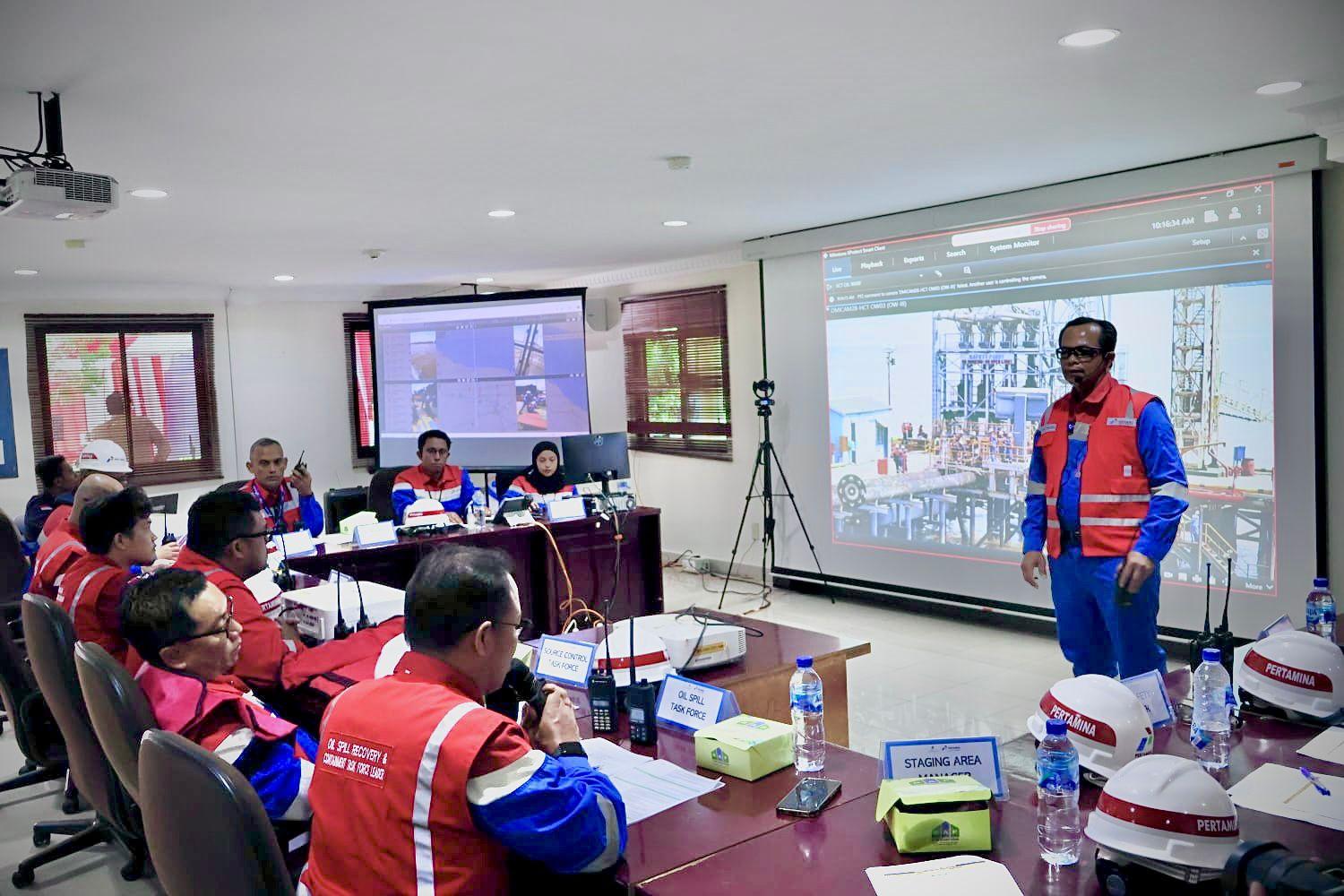 Latihan gabungan keadaan darurat operasi migas di fasilitas pelabuhan WK Rokan