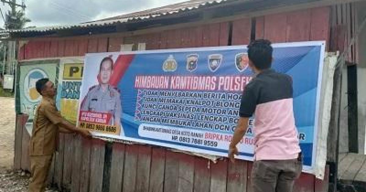 Pemasangan Spanduk Himbauan Kamtibmas Polsek Kabun